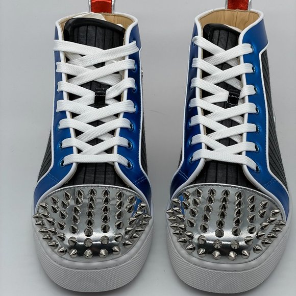 Men’s Christian Louboutin LOU SPIKES ORLATO FLAT Hi High Top Sneakers Shoes 41.5 - Picture 7 of 16